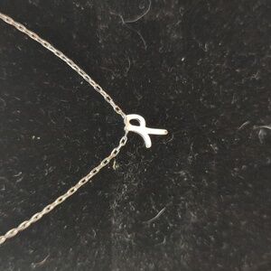 NWOT (#329) Kate Spade Dainty Initial P Necklace Silver Toned